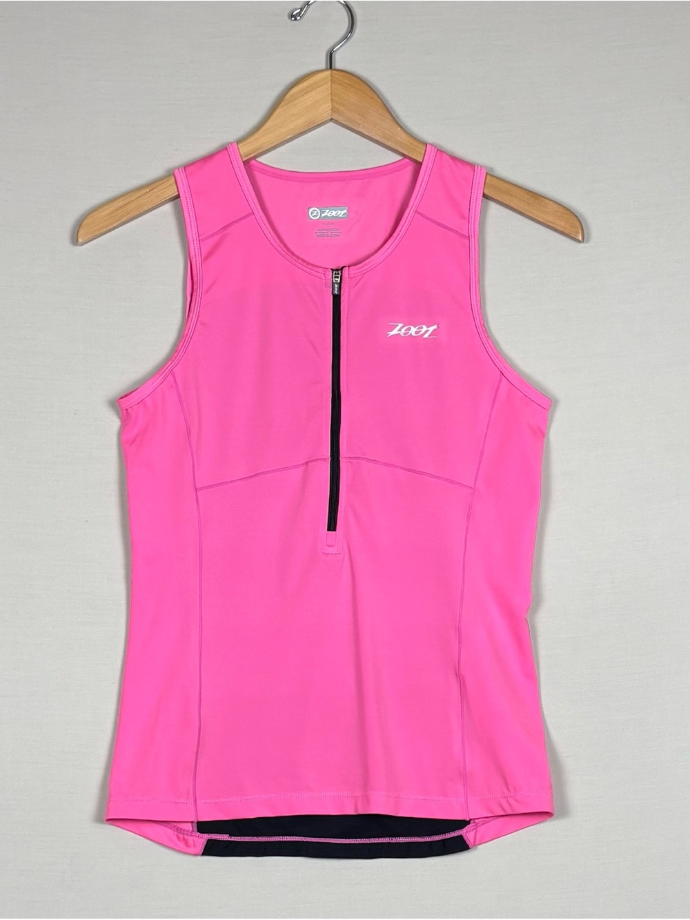 Zoot Women’s Pink Black Half Zip Triathlon Cycling Tank Top Medium